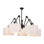 Lustre rond 5 branches ajustables en fer blanc 120cm amsterdam - it's about romi