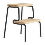 Marchepied en ch�ne et acier noir 41x50cm slolom - woud