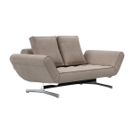 M�ridienne en tissu beige cordon et pieds en chrome 210cm ghia - innovation living