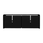 Meuble tv 2 tiroirs noir mat barber - mati�re grise