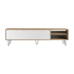 Meuble tv blanc et ch�ne aero - temahome
