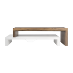 Meuble tv blanc et noyer cliff - temahome