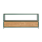Meuble tv en bois et acier vert 130x50x53cm - custom form