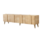 Meuble tv en bois beige avec pieds 180x35x50cm new line - home design