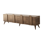 Meuble tv en bois marron avec pieds 180x35x50cm new line - home design