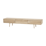 Meuble tv en ch�ne blanchi huil� 3 tiroirs fawn - gazzda