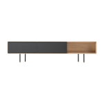 Meuble tv en ch�ne blanchi huil� et linol�um noir 45 x 200 cm fina - gazzda