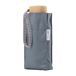 Mini parapluie en bois et toile recycl�e bleu - gris 17, 5cm victor - anatole