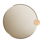 Miroir rond en verre fum� et fr�ne naturel 90cm sonia - hart�