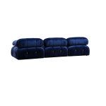 Module d'angle droit en tissu effet velours bleu 95x75cm bubble 1r - home design