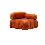 Module d'angle droit en tissu orange 95x75cm bubble 1r - home design