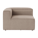 Module d'angle gauche 1 place en tissu marron 105x80x66cm fora 1r - home design