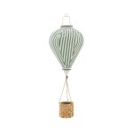 Montgolfi�re en tissu vert et panier en acacia 25 x 65 cm pomp - bloomingville mini