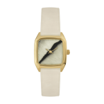 Montre cr�me en cuir et cadran dor� prima amherst - laps
