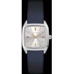 Montre en cuir bleu indigo et cadran argent� nova argent - lpas