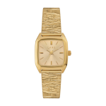 Montre en m�tal pliss� et cadran dor� nova champagne - laps