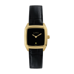 Montre noire en cuir et cadran dor� prima oria - laps