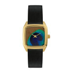 Montre noire paon et cadre dor� prima - laps