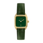Montre verte en cuir et cadran dor� prima oria - laps