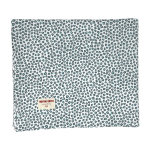 Nappe blanche � motif l�opard bleu 140 x 250 graou bleu - maryne guyot cr�ations