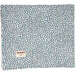 Nappe blanche � motif l�opard bleu 140 x 300 graou bleu - maryne guyot cr�ations