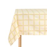 Nappe rectangulaire en popeline de coton bio � carreaux jaune et rose 150 x 250 cm - nobodinoz