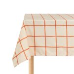 Nappe rectangulaire en popeline de coton bio � carreaux rouge 150 x 250 cm - nobodinoz