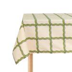 Nappe rectangulaire en popeline de coton bio � carreaux vert et bleu 150 x 250 cm - nobodinoz