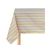 Nappe rectangulaire en popeline de coton bio � rayures orange et bleu 150 x 250 cm - nobodinoz