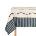 Nappe de table rectangulaire en coton bio bleu et vert 150 x 250 cm - nobodinoz