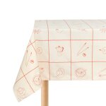 Nappe de table rectangulaire en coton bio � carreaux rouge 150 x 250 cm - nobodinoz