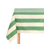 Nappe de table rectangulaire en coton bio � rayures vert et rose 150 x 250 cm - nobodinoz