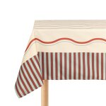 Nappe de table rectangulaire en coton bio rouge et bleu 150 x 250 cm - nobodinoz