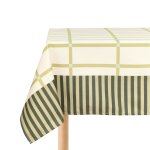 Nappe de table rectangulaire en coton bio vert 150 x 250 cm - nobodinoz
