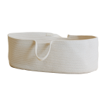 Panier de berceau en coton bio blanc naturel 70x40x25cm mo�se - metallbude