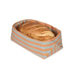 Panier � pain en coton bio � rayures orange et bleu 28 x 16 x 10 cm - nobodinoz