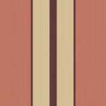 L� de papier peint marguerite fond terracotta, rayures ficelle et prune - mues design