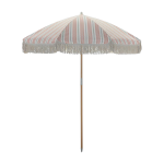 Parasol rond en polyester rouge et vert 230x190 cm umbra - house doctor