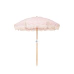Parasol rond en tissu � rayures rose laurens stripe the premium - business & pleasure