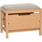 Petit banc avec rangement en bois 60x40xh48cm bifi - h�bsch