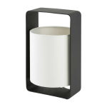 Petit lampe de table en m�tal noir et tissu blanc 16 x 15 x 27 cm lula - faro barcelona