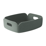 Petit panier de rangement recycl� gris vert restore tray - muuto