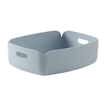 Petit panier de rangement recycl� rectangulaire bleu restore - muuto