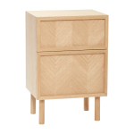 Petite commode en ch�ne naturel et aux motifs chevron - h�bsch
