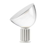 Petite lampe de table design en aluminium blanc taccia - flos