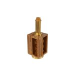 Pied de lampe en terre cuite et laiton 15x40cm brick - versmissen