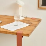 Pied de table haute en acier thermolaqu� brun cannelle 75cm - tiptoe