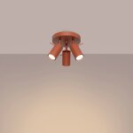 Plafonnier en acier rouge ocre 20x18cm ring 3p - sollux