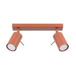 Plafonnier en acier rouge ocre 30x6x16cm ring 2 - sollux