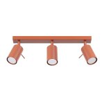 Plafonnier en acier rouge ocre 45x6x17cm ring 3l - sollux